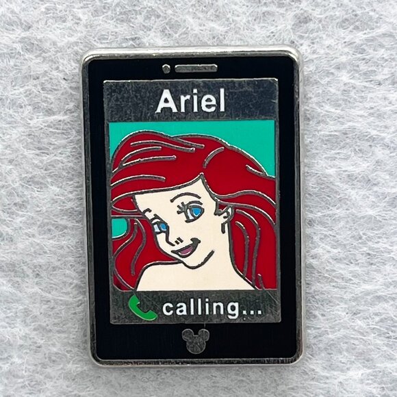 🔮 5/$25 Disney Princess Phone The Little Mermaid Ariel Calling Pin - Picture 1 of 3